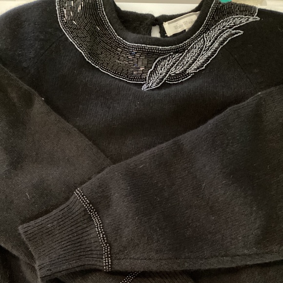 Vintage lambs wool and angora sweater with beading - Picture 1 of 5